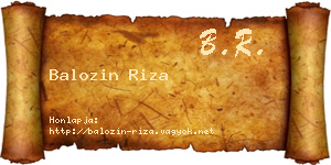 Balozin Riza névjegykártya
